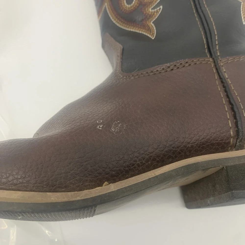 BOYS'  WORK Cowboy  WESTERN BOOTS - SQUARE TOE Youth Size 3 Magellan Outfitters